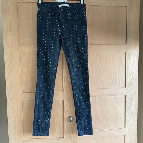 Joe's Jeans Medium Wash Studded Skinny Jeans Black Pistol Girl's 12 - Picture 4 of 11